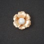 Brooch 'Hollyhock Flower' metal color 'matte gold' 2.5 cm