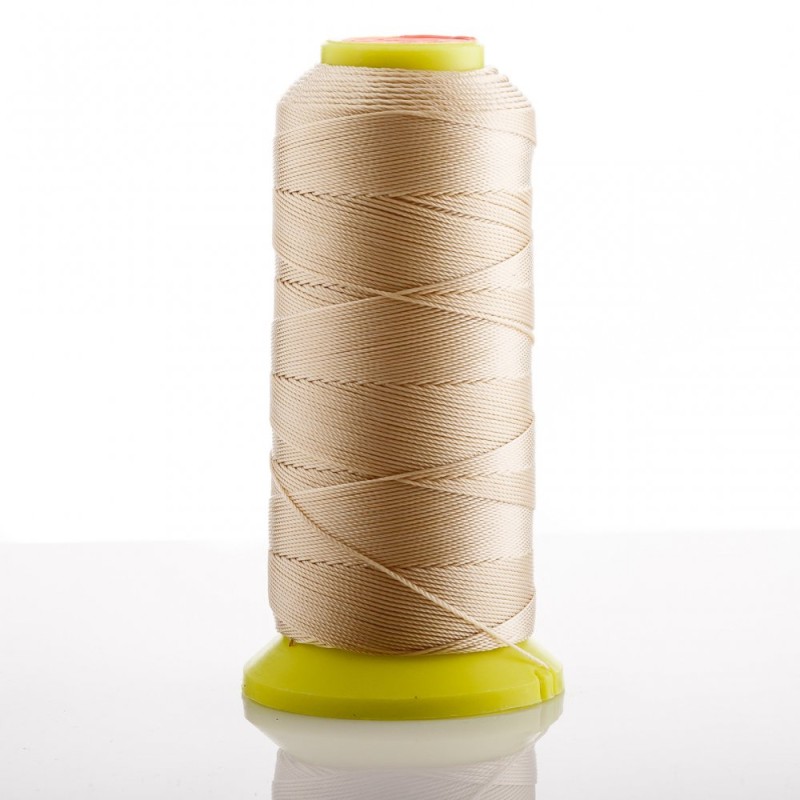 Beige nylon bobbin thread, 0.9 mm diameter, for crafts, 300 m