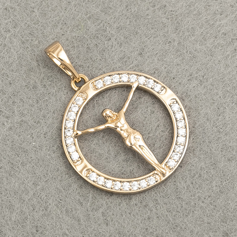 Pendant Xuping 18K Gold Plating with White Crystals, Diameter 27x20 mm +