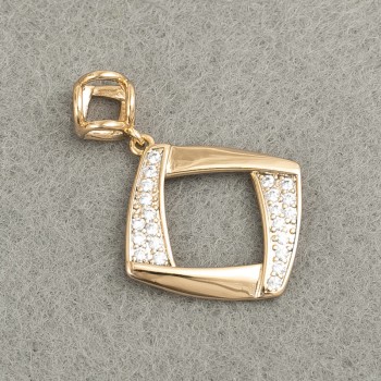 Xuping Pendant 18K Gold Plating with White Crystals, Diameter 27x20 mm +