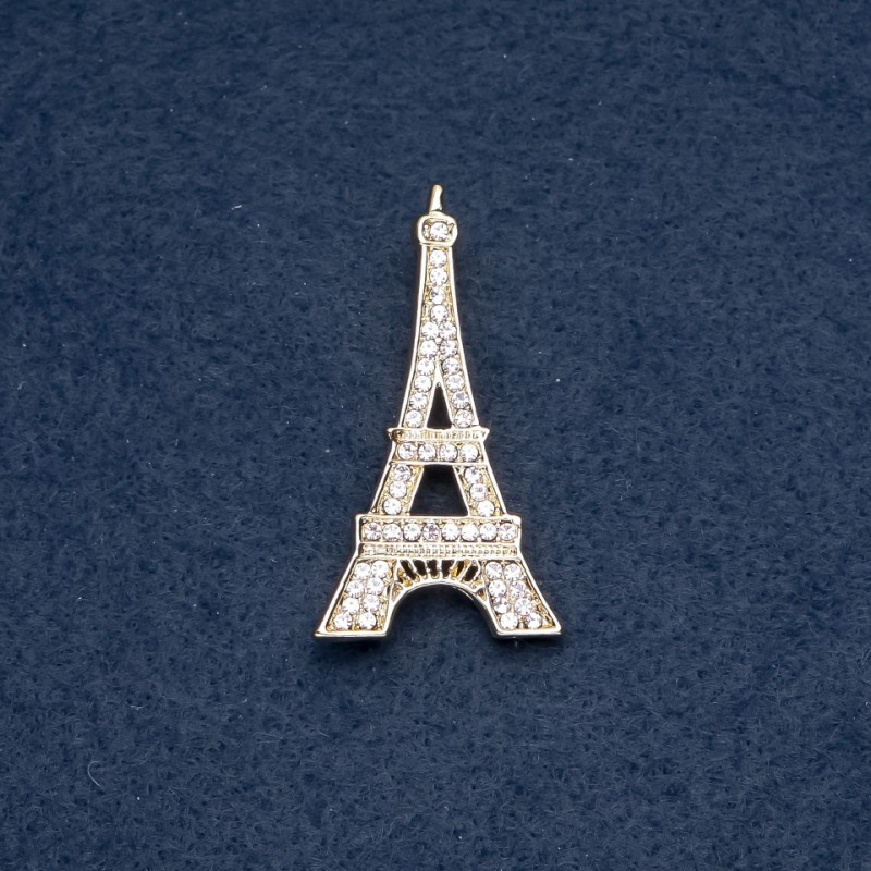 Brooch 'Eiffel Tower' 48x25 mm metal color 'gold'