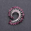 Swirl Brooch with Lilac Crystals 45x38mm Gray Metal