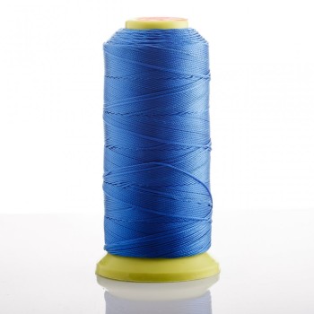 Bright blue nylon bobbin thread, 0.6 mm diameter, for crafts, 500 m