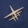 Gold-Tone Star Brooch with Crystals 52×40 mm