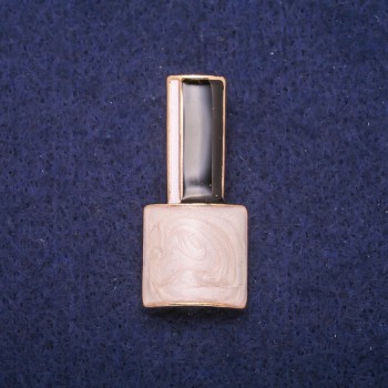 Pearlescent Lacquer Brooch, black and white enamel, gold-tone metal 18x39 mm