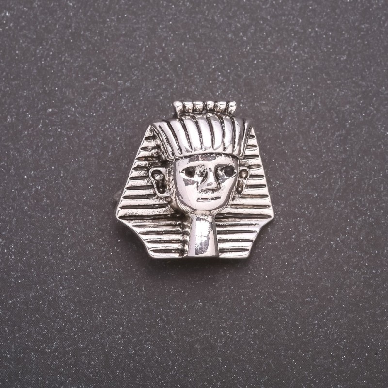 Brooch 'Pharaoh' in gray metal 25x25 mm
