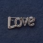 Brooch 'LOVE' 3x1.5 cm gray metal
