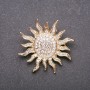 Brooch 'Sun Accent' yellow metal 45x45mm