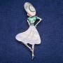 Brooch-Pendant 'Madam' with Mother-of-Pearl and Chalcedony Stone 37x85mm