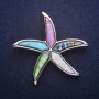 Sea Star Brooch-Pendant with Chalcedony and Mother-of-Pearl 53x53 mm