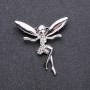 Brooch 'Elf Maiden' in White Crystals 43×42 mm White Metal