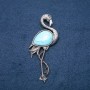 Flamingo brooch pendant with natural stone "Turquoise" (imit.) 85x30mm
