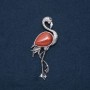 Flamingo Brooch-Pendant with Natural Aventurine Stone 'Golden Sand' 85×30 mm