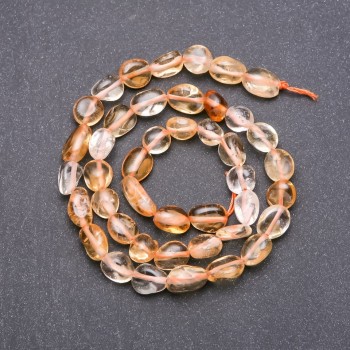 Citrine gal'tivka beads, 8x9 mm diameter, 38 cm length