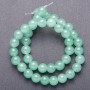 Natural nephrite beads, smooth round, 10 mm diameter (+/-), 38 cm length