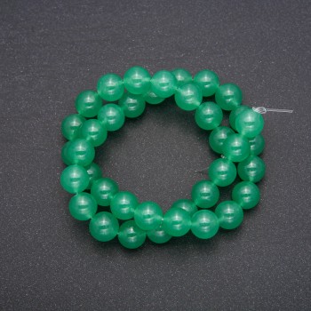 Nephrite Beads, Smooth Balls, 10 mm Diameter, 38 cm Length