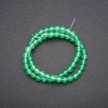 Jade beads smooth ball, diameter 6 (+/-) mm, length 38 cm