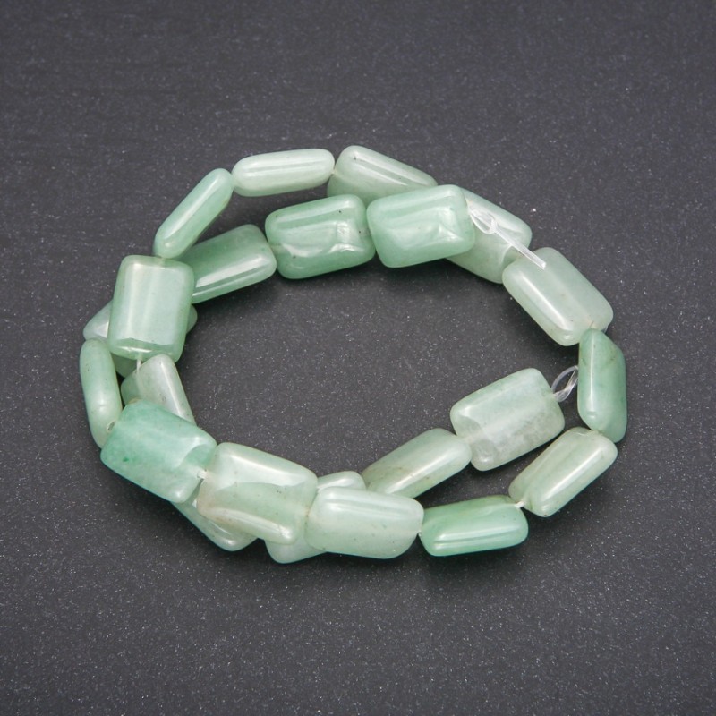 Natural nephrite rectangular beads, 13x18 mm, length 38 cm (+/-)
