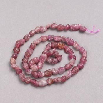 Beads of natural Tourmaline gemstone, faceted, diameter 5x7 mm, length 39 cm +