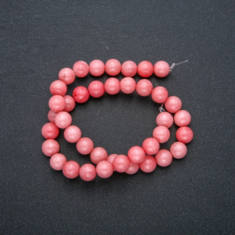 Tourmaline natural gemstone strand, smooth beads, 10mm diameter, 38cm length +