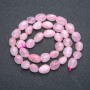 Rose quartz natural stone beads on a thread, round faceted, diameter 9×12 mm, length 40 cm +
