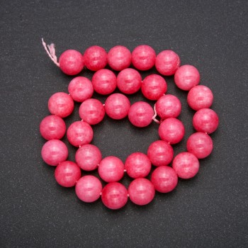 Synthetic tourmaline beads, smooth round beads, on a thread, 12 mm diameter, 38 cm length (+ -)