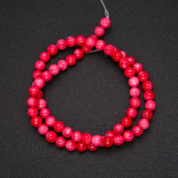 Rhodochrosite beads on thread im. smooth ball, diameter 6 (+ -) mm, length 38 cm