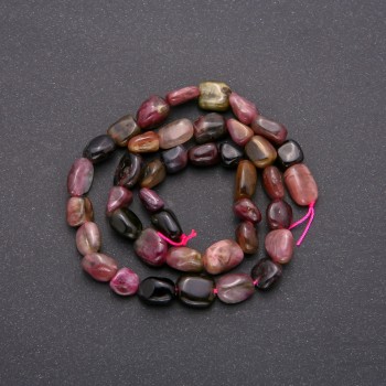 Faceted natural tourmaline beads, diameter 7×9 mm (±), thread length 38 cm (±)