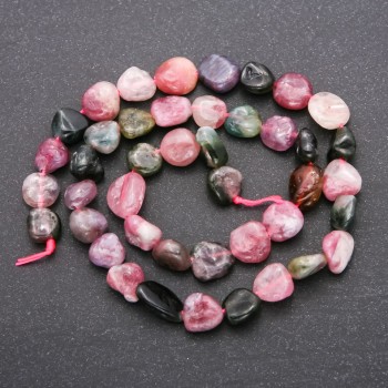Faceted natural tourmaline beads, 10 mm diameter, 38 cm length