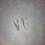 Pair of gray metal earring posts 20x3 mm, length 20 mm