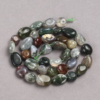 Beads on a thread of natural jasper, multicolor, faceted, 8x10 mm diameter, 40 cm long