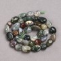 Beads on a thread of natural jasper, multicolor, faceted, 8x10 mm diameter, 40 cm long