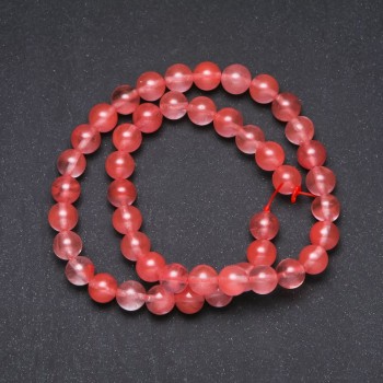 Chalcedony Beads named 'Smooth Ball', 8 mm diameter, 38 cm strand