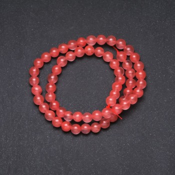 Chalcedony Beads Named After Smooth Ball, 6 mm Diameter (+/-), on a 38 cm Strand