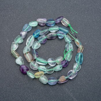 Beads on a thread of natural fluorite, faceted, 7x9 mm, length 39 cm +