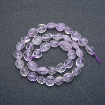 Amethyst teardrop beads on a thread, natural stone, 10x8 mm, length 41 cm +