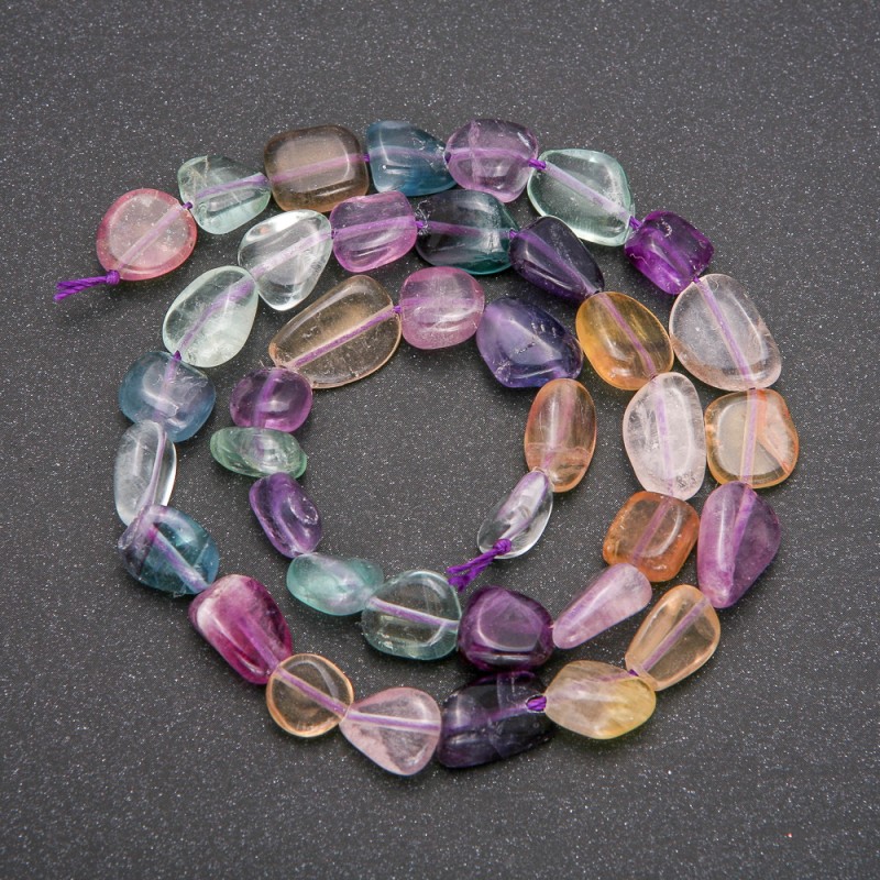 Beads on a thread of natural fluorite, diameter approx. 7–10 mm, length 40 cm