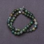 Moss Agate natural stone beads on thread, diameter 8.5 mm, length 37 cm