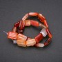 Natural Stone Carnelian Beads, Rectangular, 13x18 mm (+/-), length 38 cm (+/-)