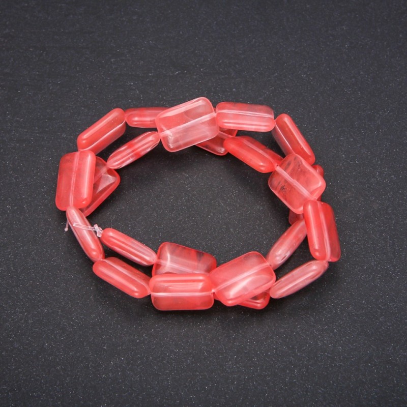 Natural chalcedony beads, rectangular shape, 13×18 mm, length 38 cm