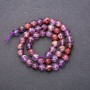 Faceted ametrine natural stone beads, round beads, 8 mm diameter, 38 cm length