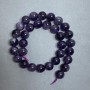 Amethyst Beads on a Natural Stone Thread, Smooth Ball, Diameter 12 mm, Length 38 cm