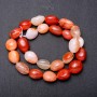 Carnelian natural stone beads, large galet bead, 10x14 mm diameter, 38 cm length