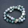 Moss Agate Beads on a Thread, Smooth Round Beads, 10.5 mm Diameter, 38 cm Length