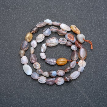 Botswana agate beads, faceted, on a thread, diameter 8x6 mm, length 40 cm +