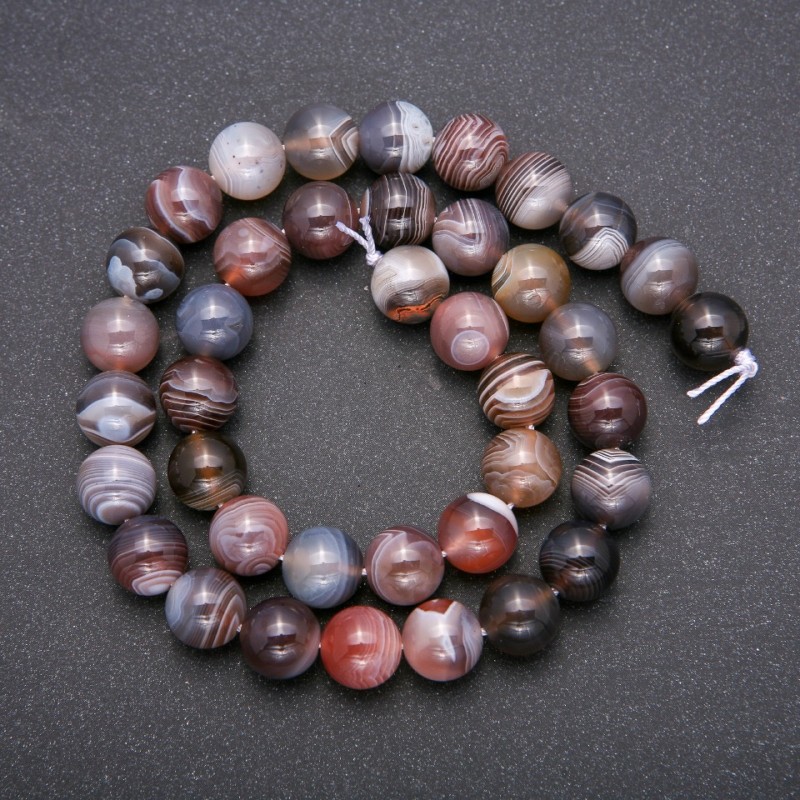 Botswana Agate Beads, Smooth Round Beads, 10 mm Diameter, 38 cm Length