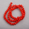 Czech Crystal Beads on Thread, 8 mm Diameter, Matte Glass, Carrot Orange Color, Length 41 cm