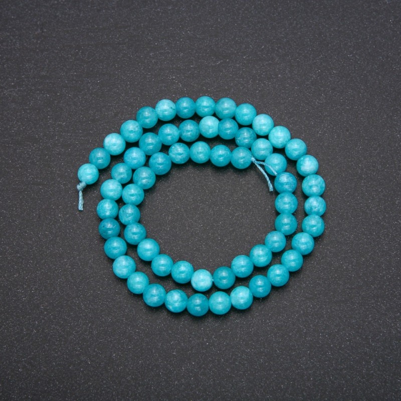 Aquamarine Beads Smooth Round 6mm Strand, 38cm Length (+/-)