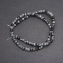 Beads on Thread Snowflake Obsidian Apache Tears Smooth Bead, Diameter 4 mm (±), Length 38 cm