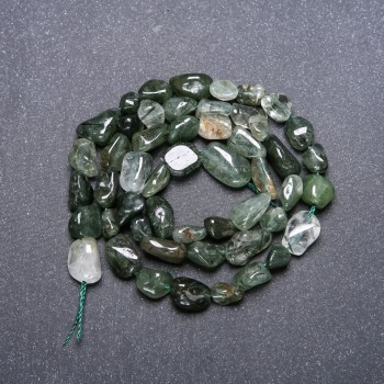Moss Agate Beads, Faceted, 6-7 mm diameter, 38 cm length